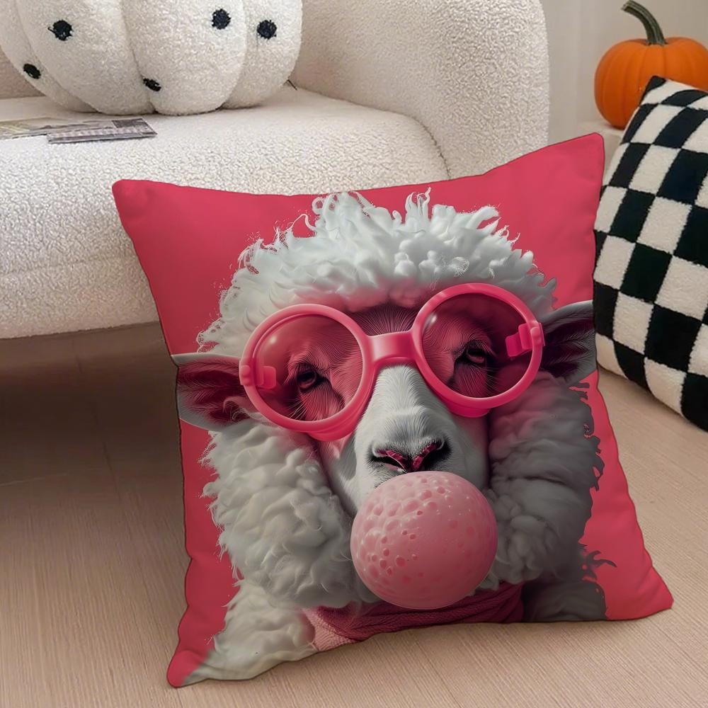 Cute Colorful Art Animal Bubble Fashion Tiger Cushion Cover Throw Pillow Cover Hidden Button Durable Polyester Chair Cushion