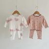 Polka Dot Korean Style Girls' Pajamas - Spring, Autumn, and Winter Two-Piece Set for Kids