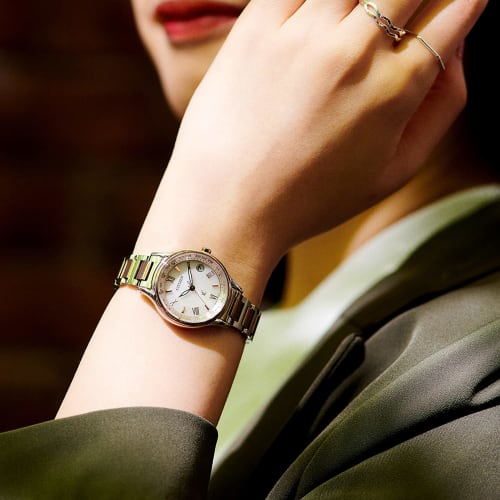 Citizen Xrossea EC1165-51W Eco-Drive Radio-Controlled Watch, Titania Line Happy Flight Series, Women's