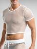 Maeau Sheer Mesh Tank Perfect for Gym and and Perfect for Training and White Men's Top, See-Through T-Shirt, Bodybuilding, Workouts, Loungewear,