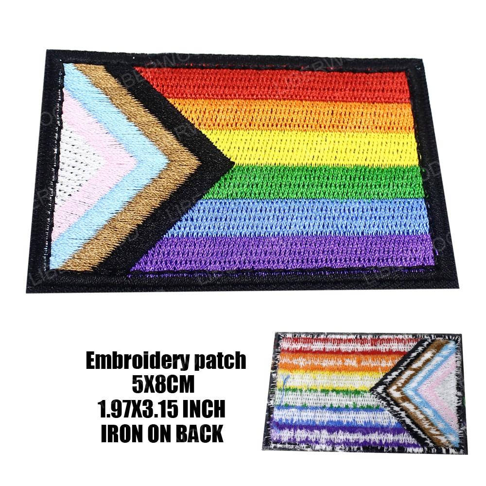 LIBERWOOD Радужный флаг, вышитая нашивка для геев, ЛГБТ, тактическая аппликация для одежды, шляпа, военная эмблема с крючком и петлей