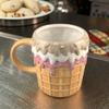 Керамическая конусная мультяшная чашка для мороженого керамическая кружка для воды маленькая свежая кружка чашка для мороженого молочная чашка