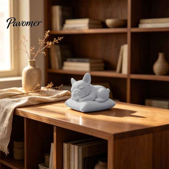 Sleeping Frenchie Sculpture French Bulldog Figurine, 3D Printed Small Dog Statue, Cute Collectibles for Enthusiasts Home, Office, Desktop, Car