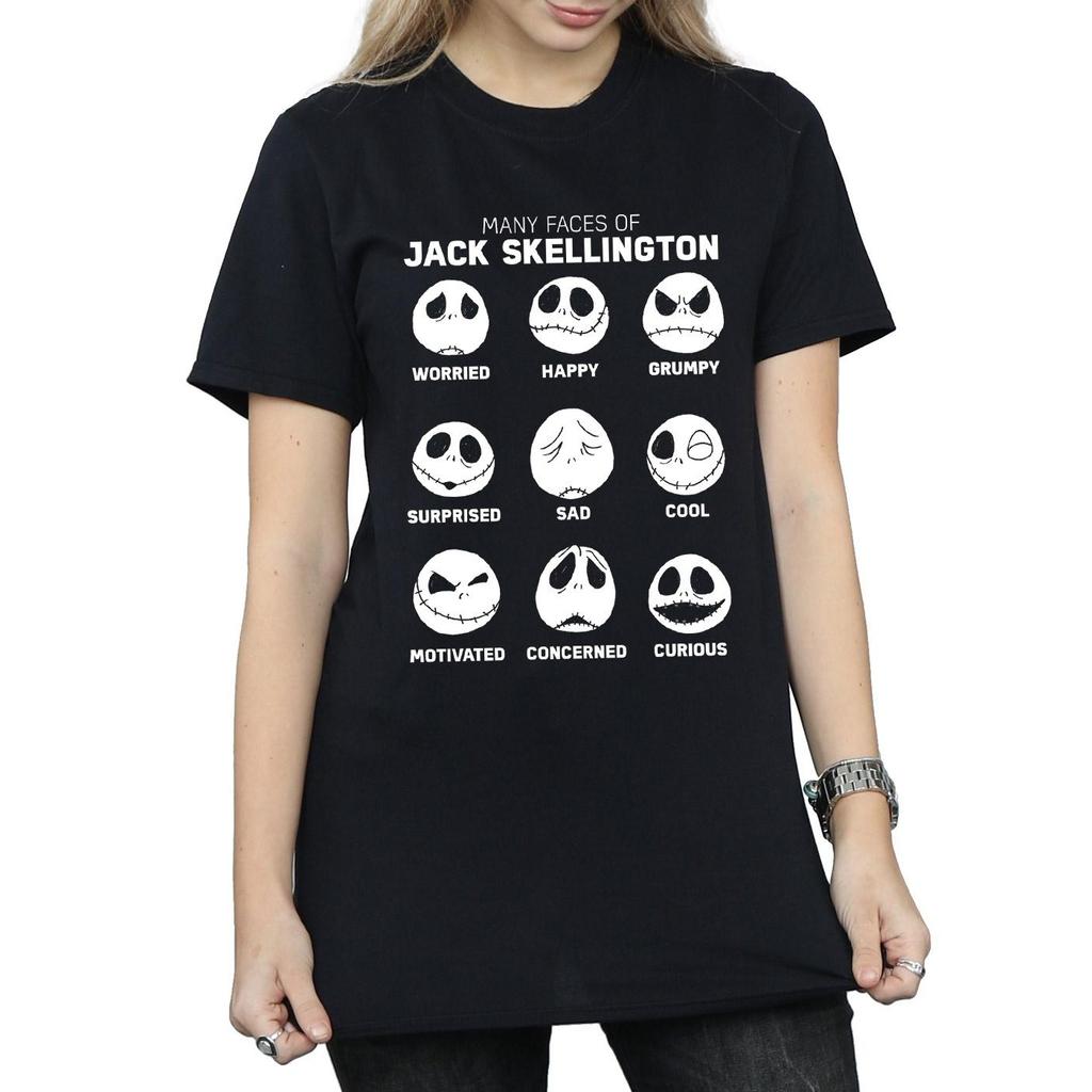Disney Womens/Ladies Nightmare Before Christmas The Many Faces Of Jack Cotton Boyfriend T-Shirt