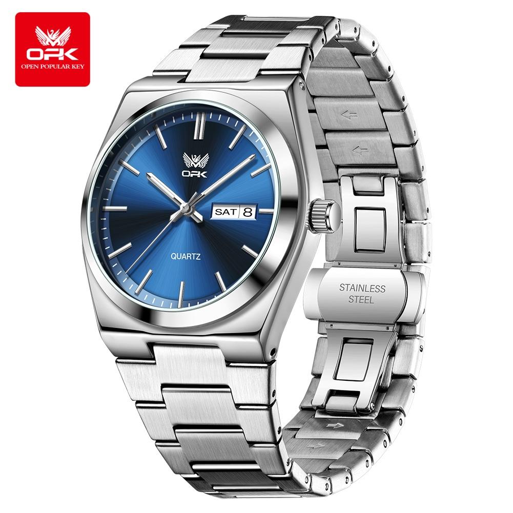 OPK 8189 Man Business Quartz Watches Stainless Steel Calendar Fashion Luminous Waterproof Simple Fashion Men's Dress Wristwatch