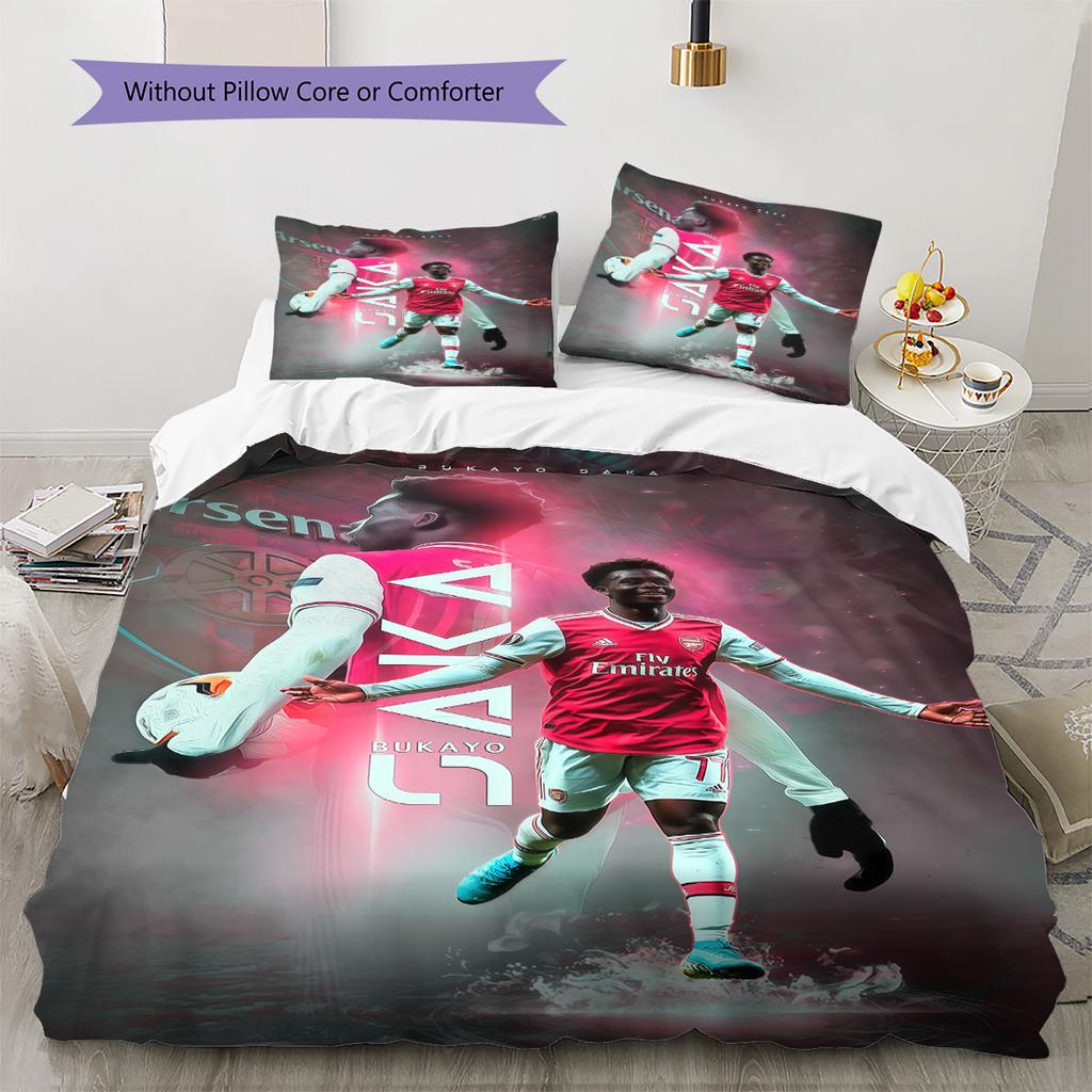 Bukayo Saka GOAT Bedding Quilt Set Quilt Cover Pillowcase Home Decoration Birthday Gift (1 * duvet cover + 2 * pillowcase, without core)