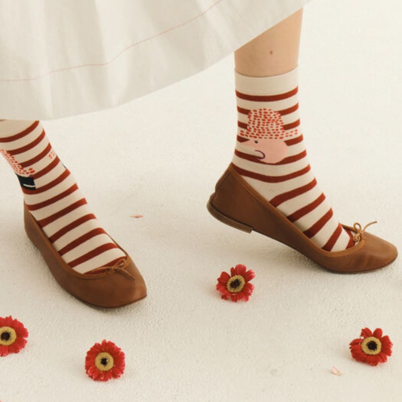 PINZLE [PINZLE X IHM] Семейные носки - Ежедневное обсуждение (красный)