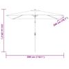 300x200 cm Metal Mast Sun Umbrella Taupe