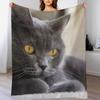 Пледовое одеяло с изображением британской короткошерстной кошки, мягкое и удобное, для дома, на весь год