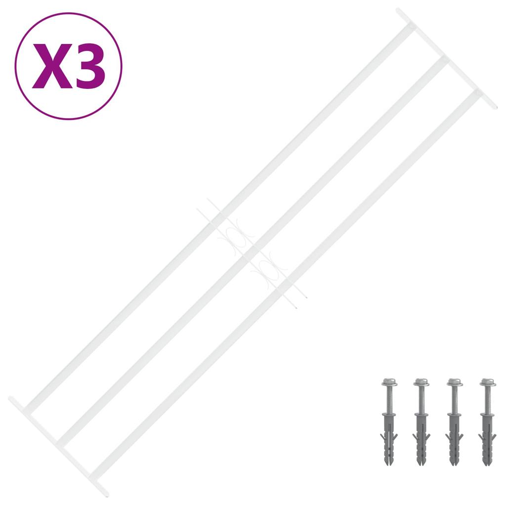 Window Security Grille with 3 Horizontal Bars 3 pcs 93 174 cm