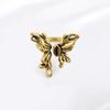 Изысканное кольцо-бабочка из черного агата для женщин, уникальный регулируемый медный аксессуар, мода