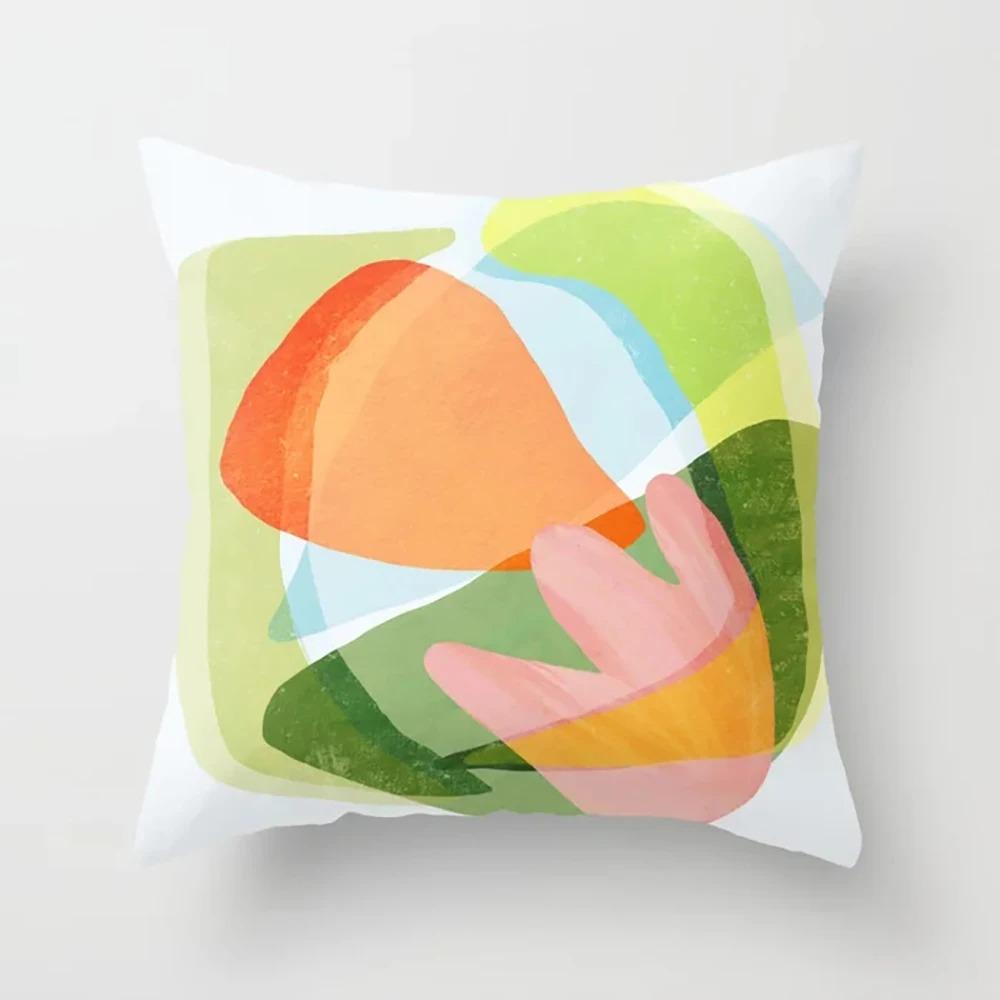 Colorful Geometric Print Pillowcase Office Living Room Car Ornaments Home Pillowcase