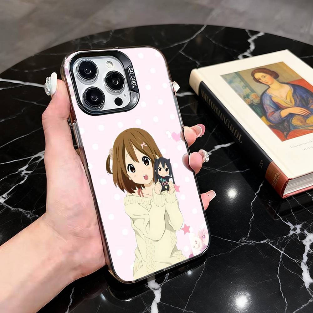 K-K-ON Музыка Y-Юи H-Хирасава-yh Чехол для телефона для iPhone 17,16,15,14,13,12,11 Plus,Pro Max,XS,Разноцветный Серебристый Черный Чехол