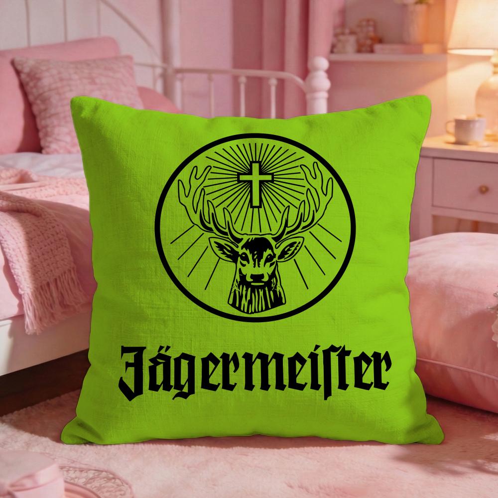 JJagermeisters Brand Logo Cushion Cover Premium Comfort Reversible Pillow Cove Two In One Design For Any Room  Car Interior