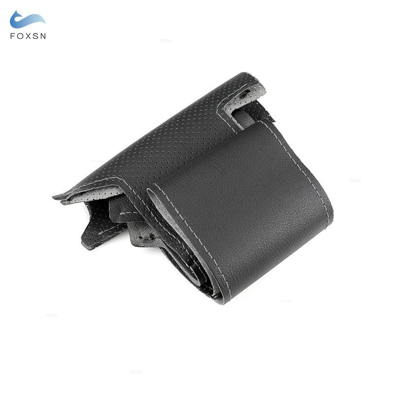 Ручная оплетка из перфорированной кожи из микрофибры, чехол на руль автомобиля, накладка для Toyota Fortuner 2016 2017 2018 Hilux 2015