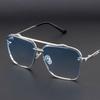 Fashion Square Sunglasses Men Vintage Big Frame Women Gradient Lens Sun Glasses Luxury Brand Metal Punk Eyewear