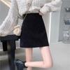 Основные моменты Женская черная шерстяная юбка-бодикон с высокой талией размера плюс - маленькая, короткая для осени/зимы 2025