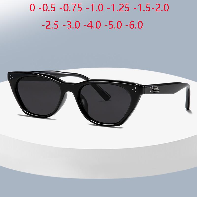 Small Frame Cat Eye Prescription Sunglasses For The Nearsighted Vintage Anti-Glare Diopter Sun Glasses Women 0 -0.5 -0.75 To -6