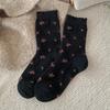 Женские носки Толстые Новые Ретро Мода Корейский Стиль Шерстяные Теплые Носки Повседневные Новинки Милые Длинные Женские Носки Цветочные Комфортные Милые