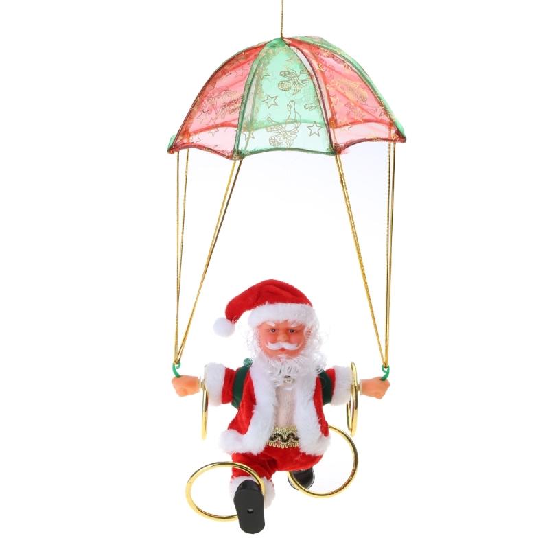 Electric Santa Clause Doll Toy Parachute Dancing Old Man Ornament Decoration Home Fun and Unique Decor for Festive DropShipping