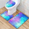 Цветной коврик для пола в туалете с плавным переходом, трехкомпонентный коврик для ванной комнаты из 3 частей, придверный коврик