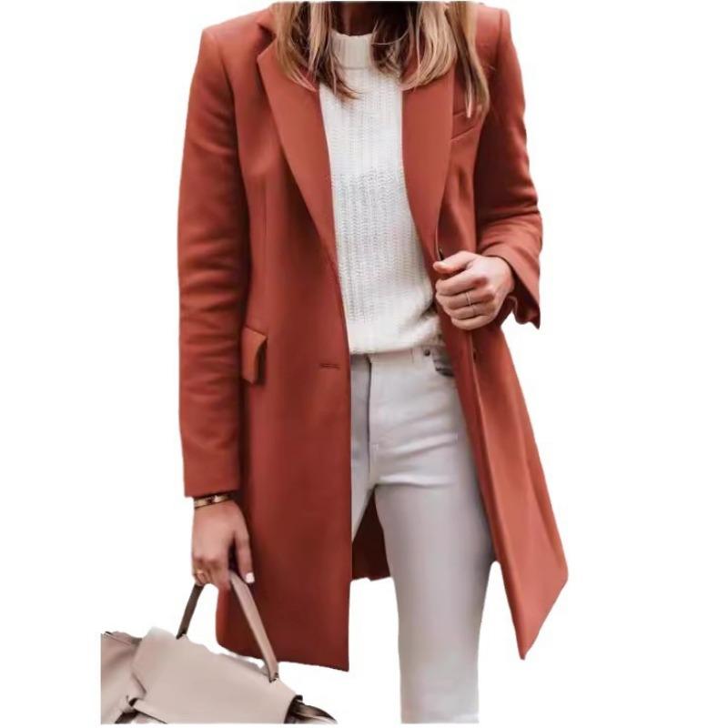 Осенне-зимнее длинное шерстяное женское пальто большого размера и пальто качественные товары