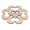 5 Blank Empty Heart Plaques In Unfinished Wood for DIY Craft Ornament