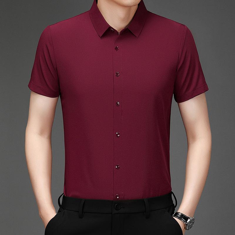Men'S Plaid Shirt Short-Sleeved T-Shirt Summer Thin Loose Large Size Half-Sleeved Medium Business Casual Shirt Men'S Trend