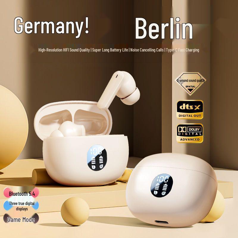 Беспроводные спортивные наушники-вкладыши Berlin Sound 2025 с шумоподавлением: Сверхдлительное время работы от аккумулятора, Высококачественный звук