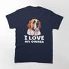 I Love My Owner Saint Bernard Dog Lovers Gift TShirt 100 Cotton ONeck Summer Short Sleeve Casual Mens Tshirt Size S3XL