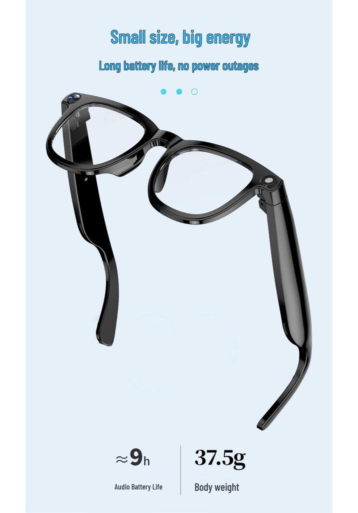JS02PRO Smart AI Bluetooth Glasses: 12MP Camera, Video Recording, Translation, Object Recognition, Calls, Music.
