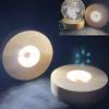 Wooden Led Light Display Base  Glass Resin Art Ornament Wooden Night Lamp Base Led Light Rotating Display Stand