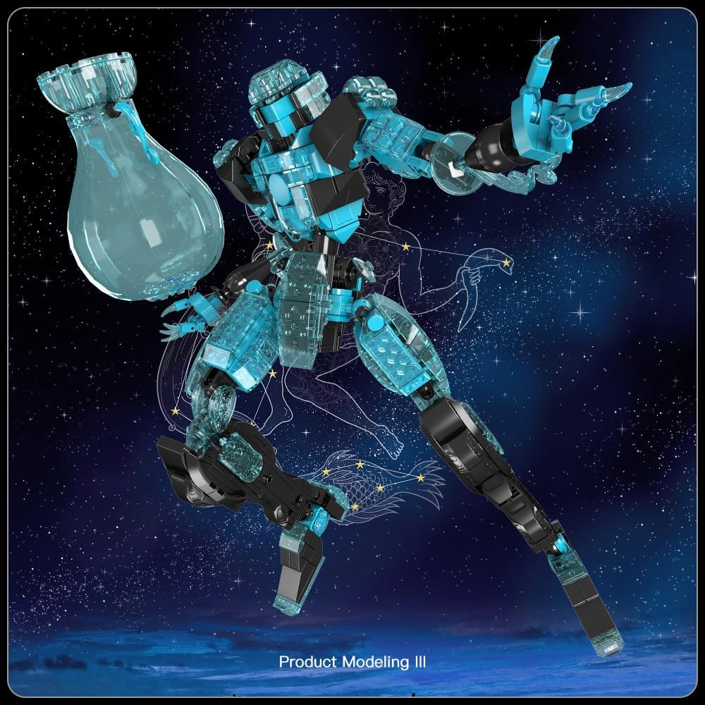 MOULD KING Технология Созвездие Водолея STEM Боевой Робот Строительный Блок Креативный Кристалл Posable Боевой Элемент Вселенная Механическая Игрушка