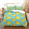 Cute Yellow Duck Duvet Cover Set High Quality Cartoon Style Bedding Set Comforter Cover Set For Girls Boys Kawaii Bedroom Decor