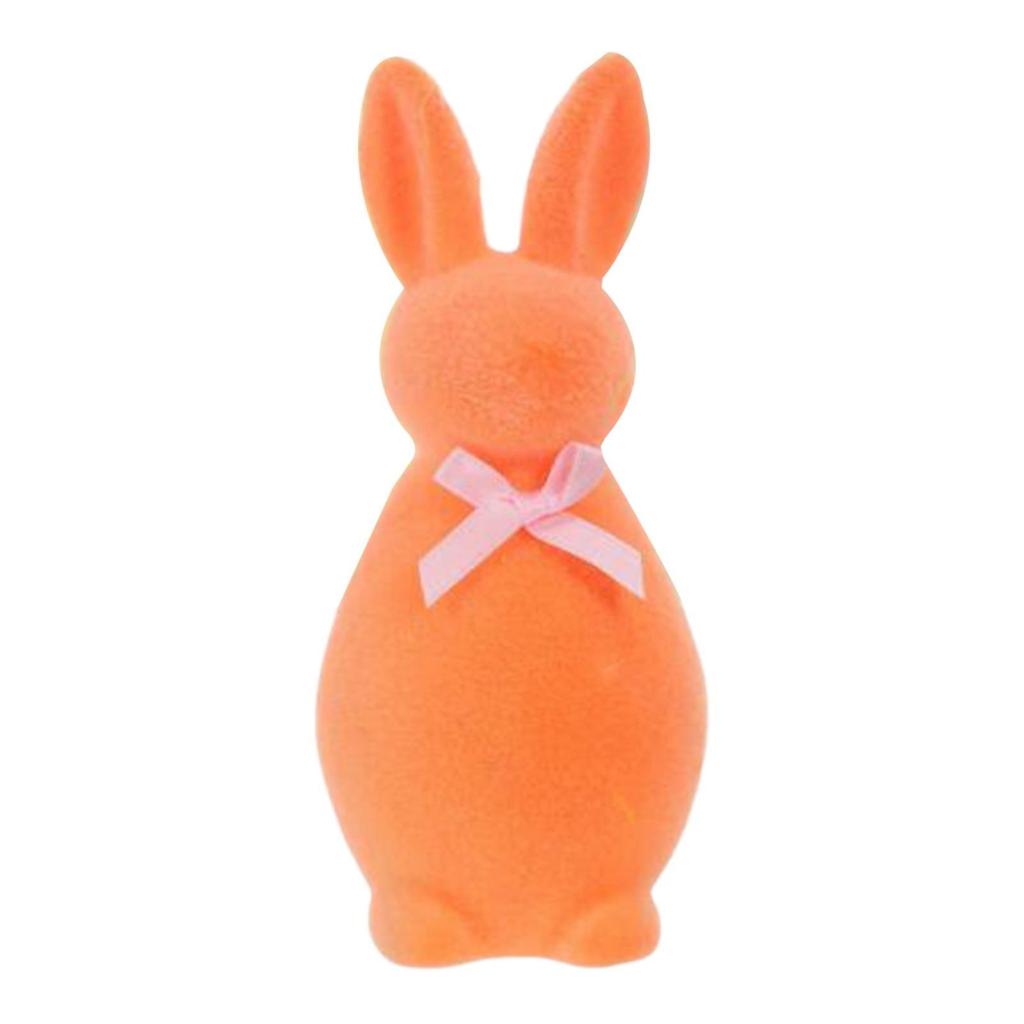 Mini Rabbit Sculpture Flocked Foam Crafts Bunny Collectible for Living Room Easter Table Centerpiece Decor