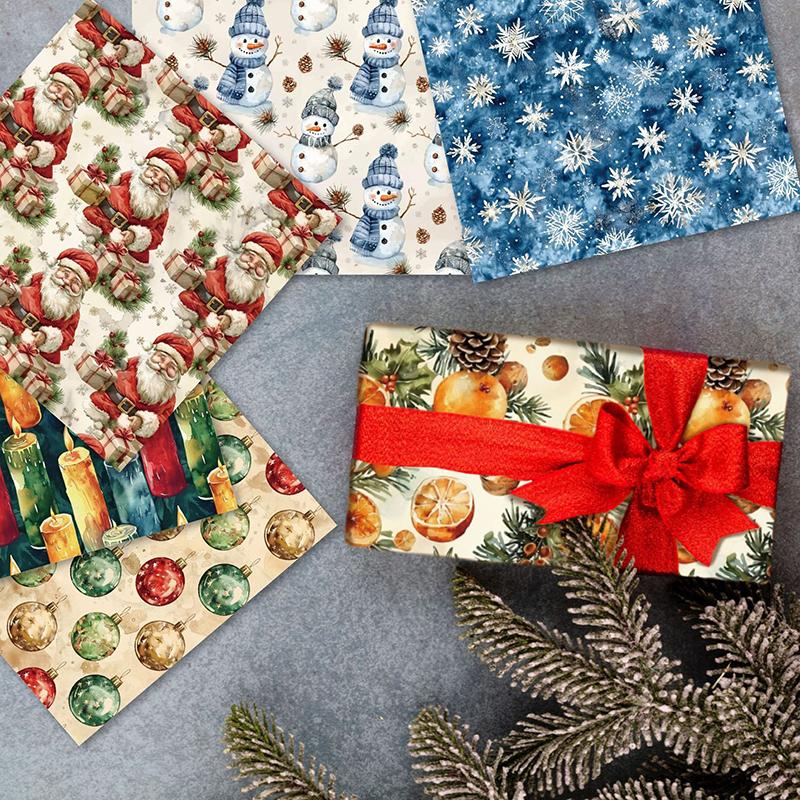 Рождественский блок бумаги для скрапбукинга 12 листов 6X6 Глиттер Конфетти Снежинка Односторонние принты Картон 160 г/м² Без кислоты Декоративный