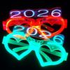 Квадратная/В форме сердца 2026 Светодиодные светящиеся очки Светодиодные светящиеся очки для новогодней вечеринки Рейв Ночной клуб