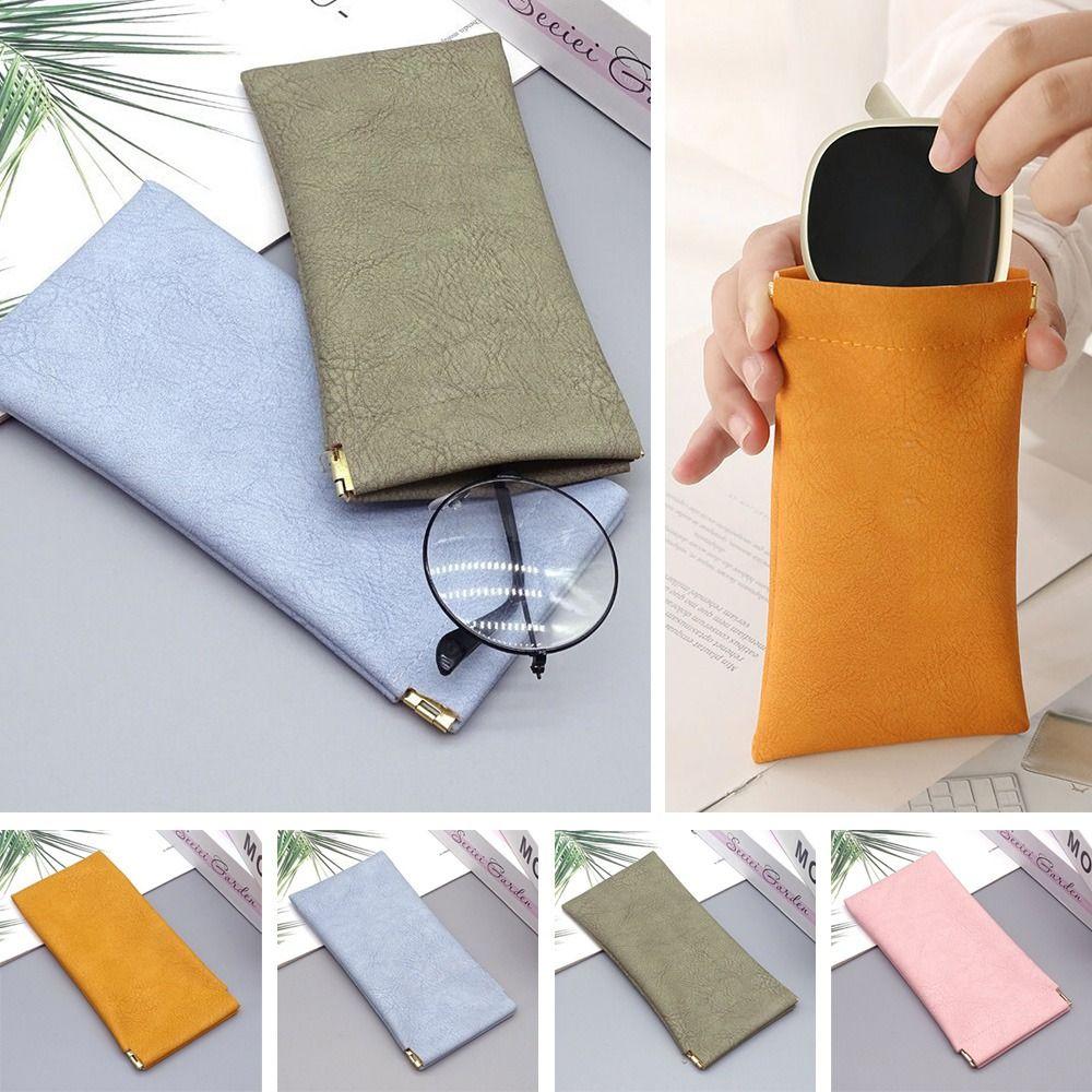 Simple Reading Case Bag PU Leather Sun Glasses Pouch Portable Eyewear Accessories  Unisex