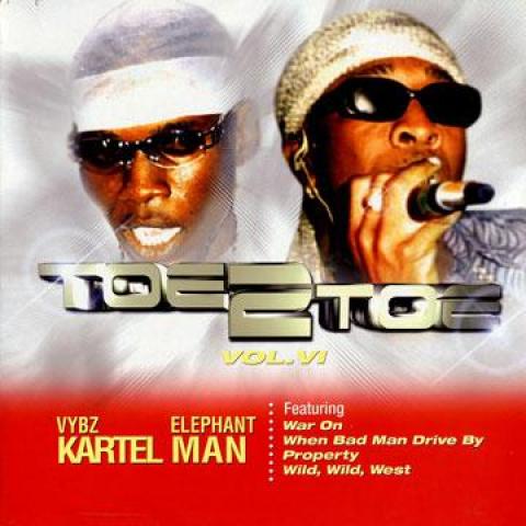 LP Record ELEPHANT MAN, VYBZ KARTEL - Toe To Toe Volume 6 (2lp) (Damaged CR31031 Jet Star 2003 UK Reggae, Ska & Dub