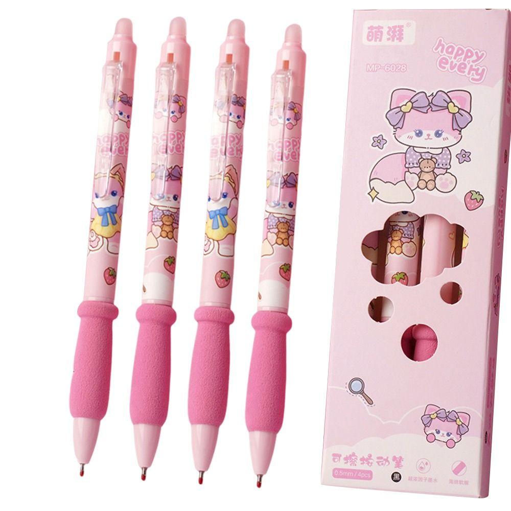 4Pcs/lot Writing Stationery Panda Gel Pen 0.5mm Exam Professional Pens Press Erasable Pen School