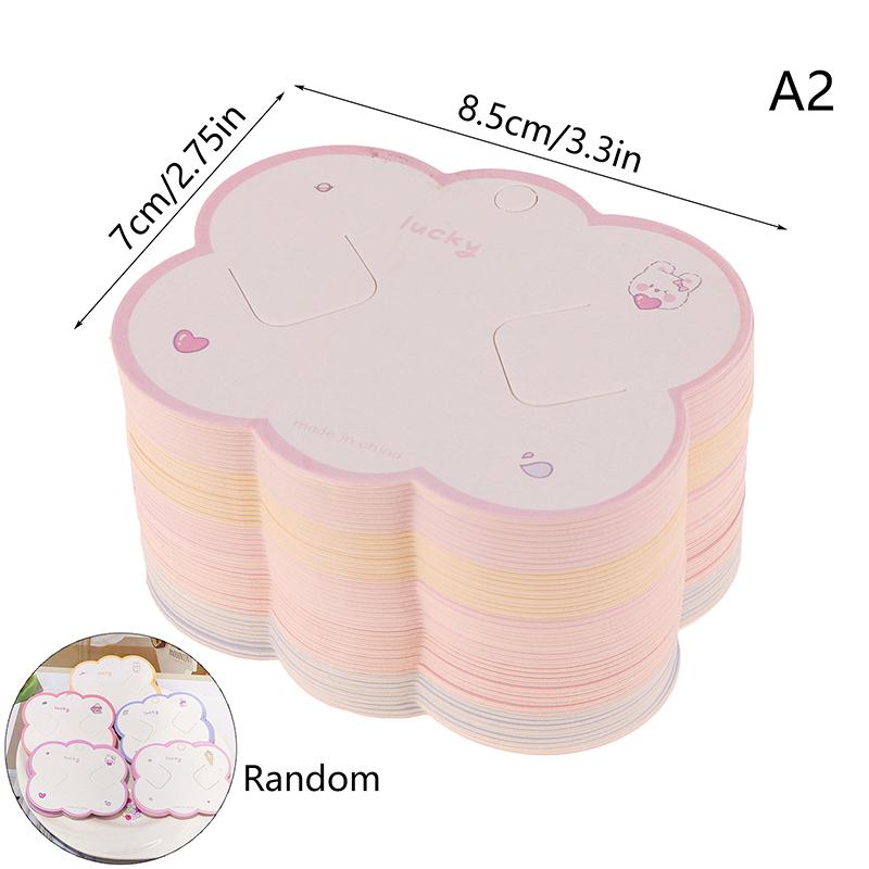 100Pcs Cute Headband Hair Clips Jewelry Display Card Blank Kraft Paper Card Hairclip Price Tag Hairpin Packaging Cardboard Holde