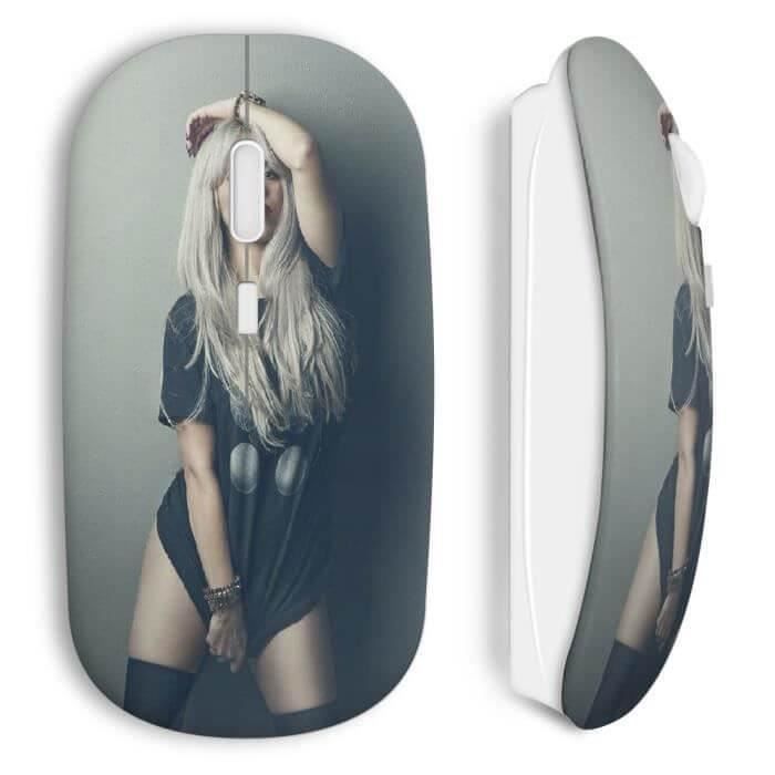 Souris sans fil - MANIACASE - Sexy Girl Comics - Couleur Bleu - USB wifi - Compatible Mac et PC