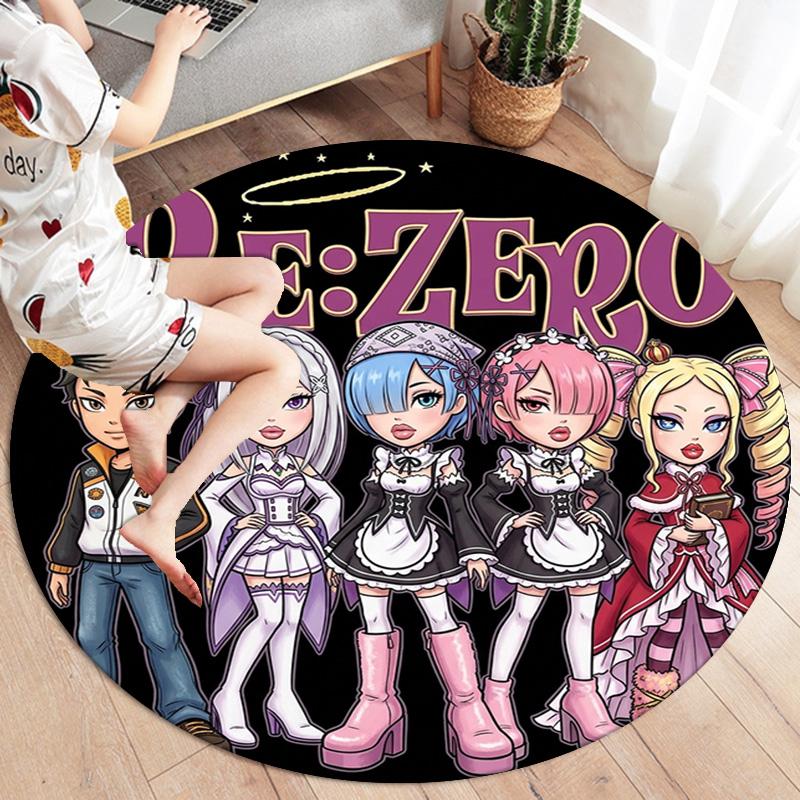 Re Zero Круглый ковер Ковер для гостиной спальни дивана игровой комнаты Декор Нескользящий коврик для пола