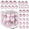 Boules De Noël - SPRINGOS - 37 Pcs - Rose Perle - Plastique - A Suspendre