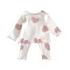 Polka Dot Korean Style Pajamas - Spring & Autumn Girls' Two-Piece Home Suit for Kids
