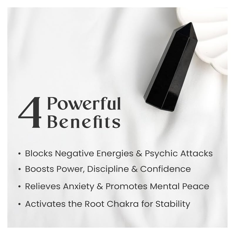 Astrotalk Black Tourmaline Crystal Tower | Natural Black Tourmaline Stone for  &   | Vastu Items for