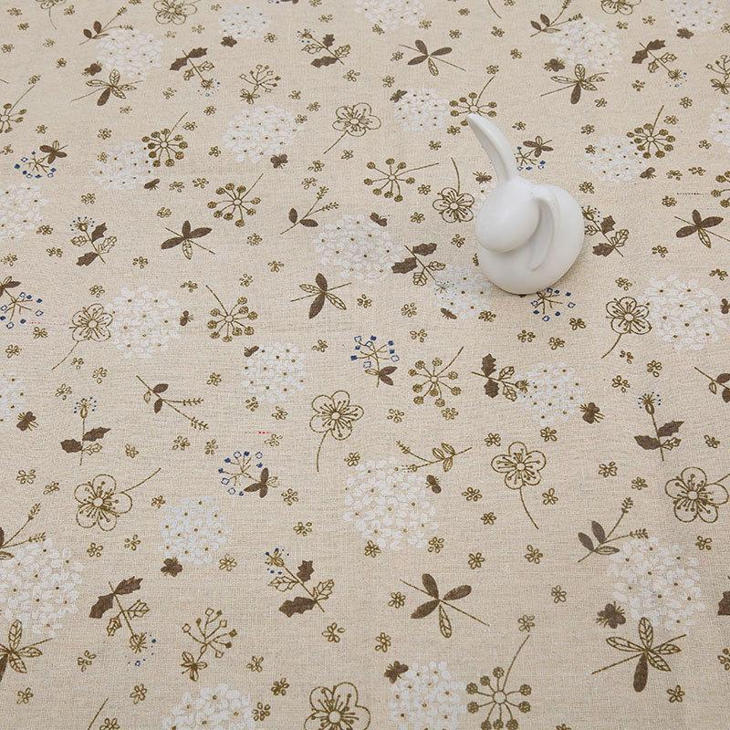 150x50cm Cotton Linen Blue Retro Orchid Fabrics Rural and Pastoral Style Handmade Curtains Handbags Handmade DIY Home Decoration