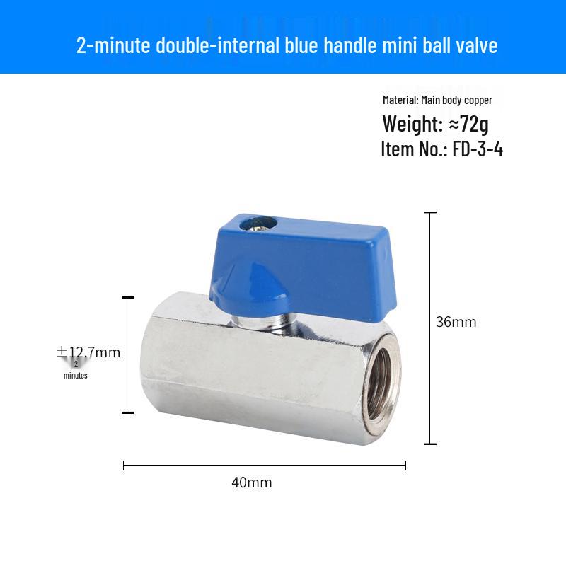 Super Short Mini Brass Ball Valve, 1/8" - 1/2" Thickened Male & Female Valve Switch
