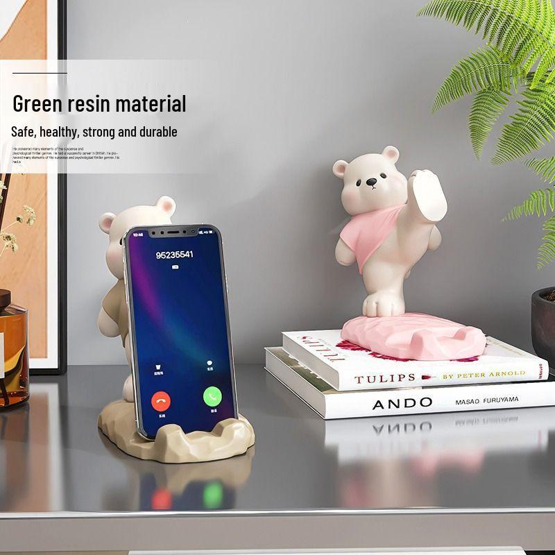 Cute Bear Phone Holder & Desk Ornament for Stress Relief