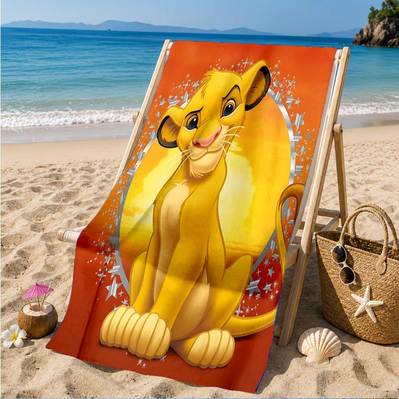 Lion king Artwork Printed Microfiber Beach Towel, Soft And Absorbent, Quick-Dry, Ideal for Summer Travel, Beach Essential, Swimming Pool